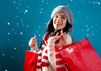 Vrouw met winkeltassen