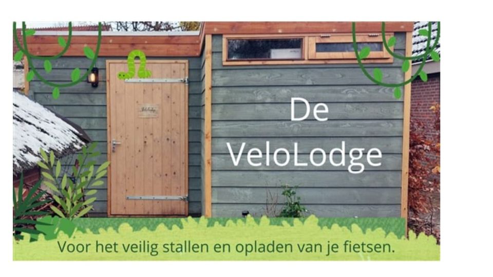 De VeloLodge voor het bergen en opladen van fietsen