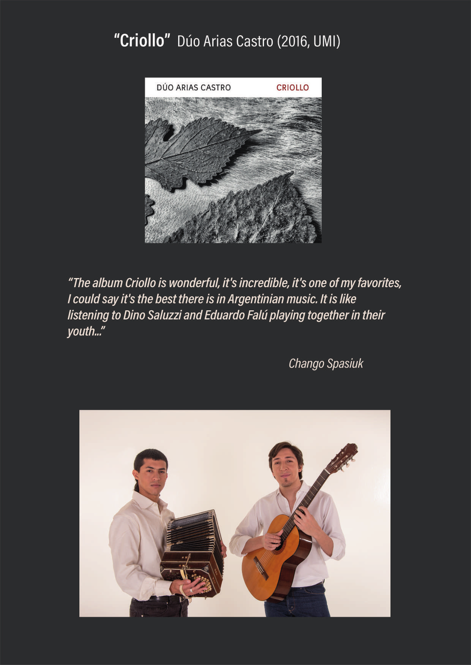 Argentijns Duo Arias Castro in Taborconcert