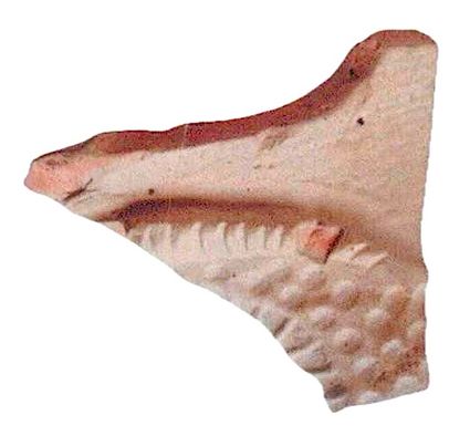 Scherf van een Romeinse planetenvaas, gevonden in Eme. (Bouwmeester 2000)