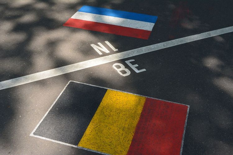 Dit is de grensovergang tussen Nederland en België.