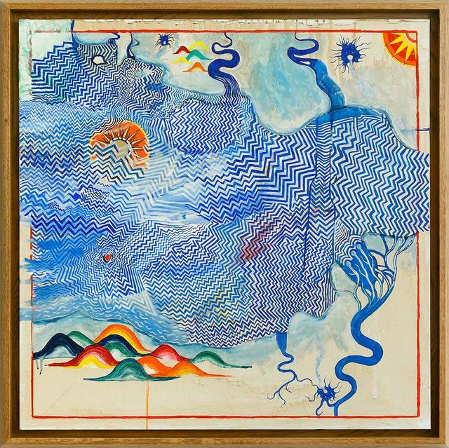doek, tempera, gouache, bladgoud, 1 x 1 meter. Collectie Bonnefanten.