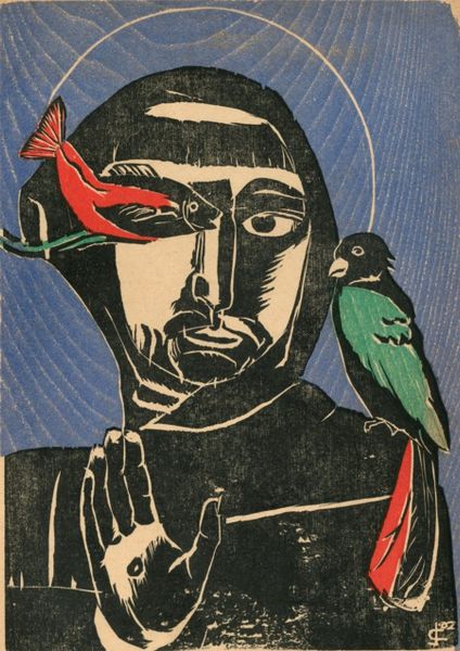 Jozef Cantré - St. Franciscus - 1926 - houtsnede - omslag ven Kerstnummer De Gemeenschap op december 1926. Collectie Lex van de Haterd