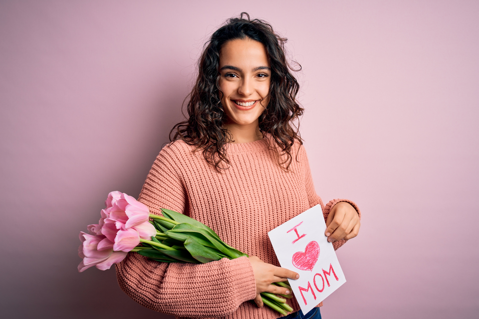 i love mom moederdag met tulp