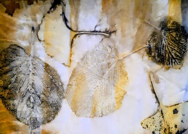 Ecoprint workshop in de herfst bij Atelier Westerwind