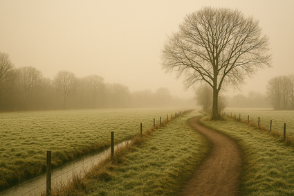 Wandelpad langs weiland en sloot