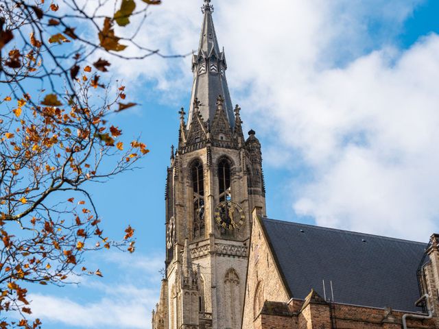 Nieuwe Kerk Delft tijdens de Herfst