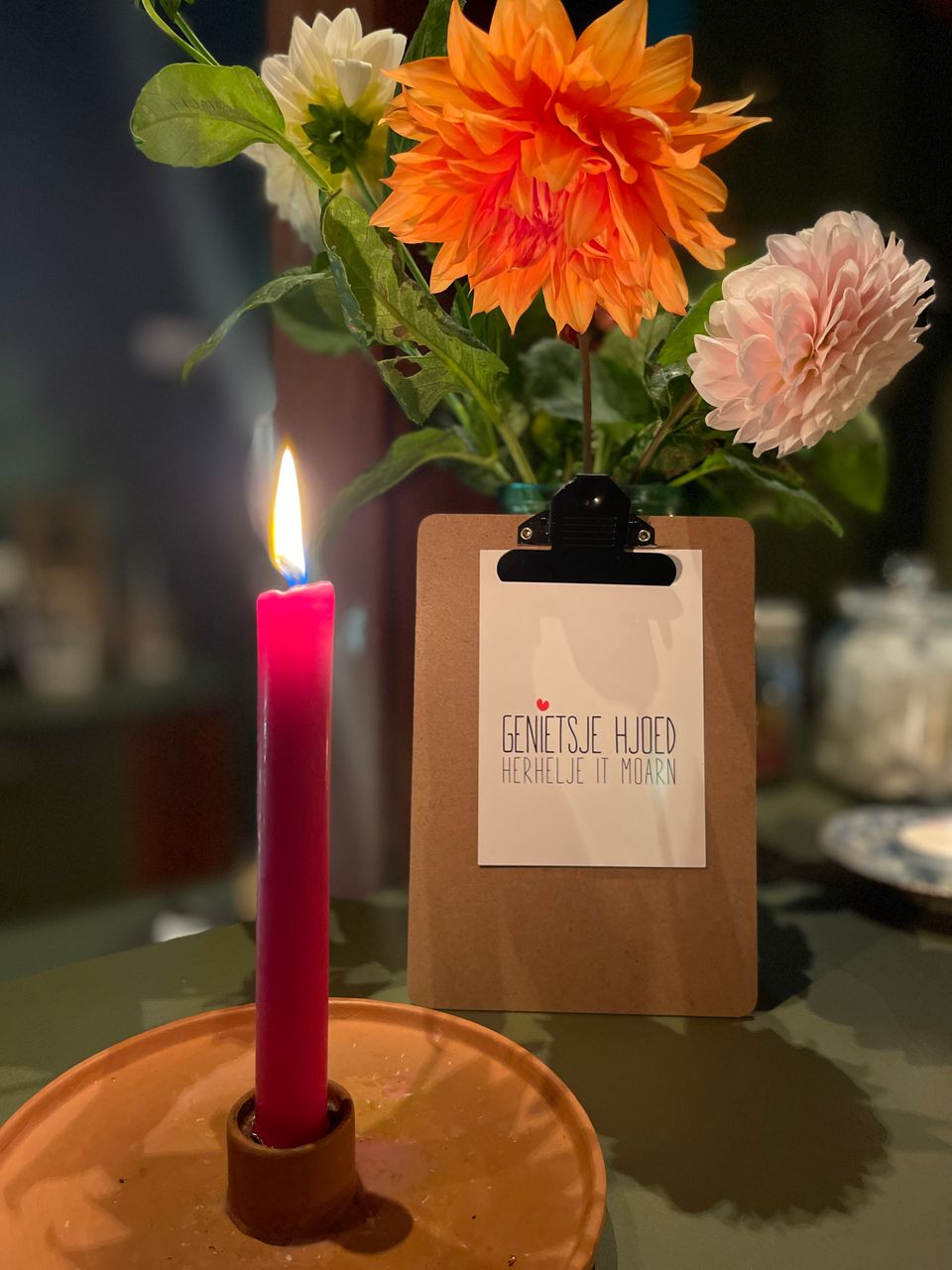 Romantisch eten bij kaarslicht bij It Reade Hynder in Makkum.