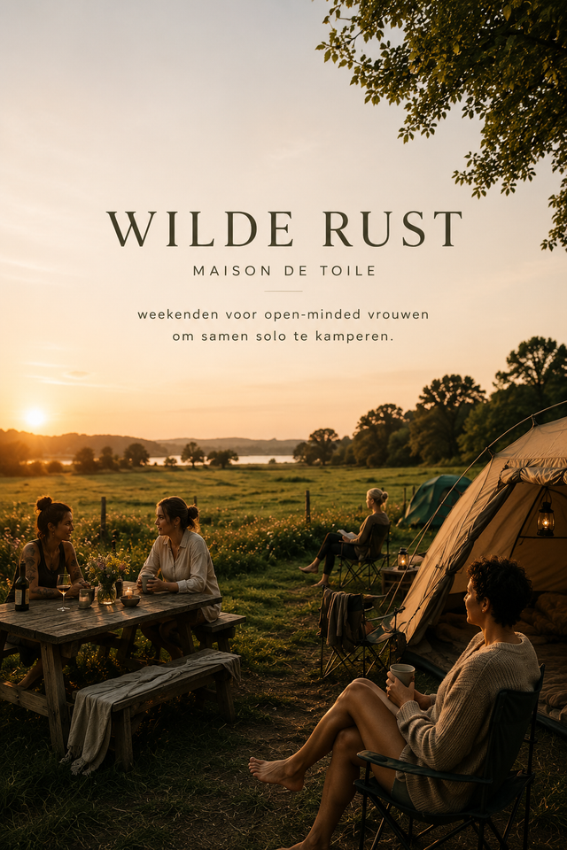 Wilde Rust | Maison de Toile Weekend is een kleinschalig kampeerweekend voor open minded en wlw vrouwen die houden van buitenlucht, kampvuur en ontmoeting.  Je komt met je eigen tent en kampeerspullen én voor ontmoeting met gelijkgestemden.