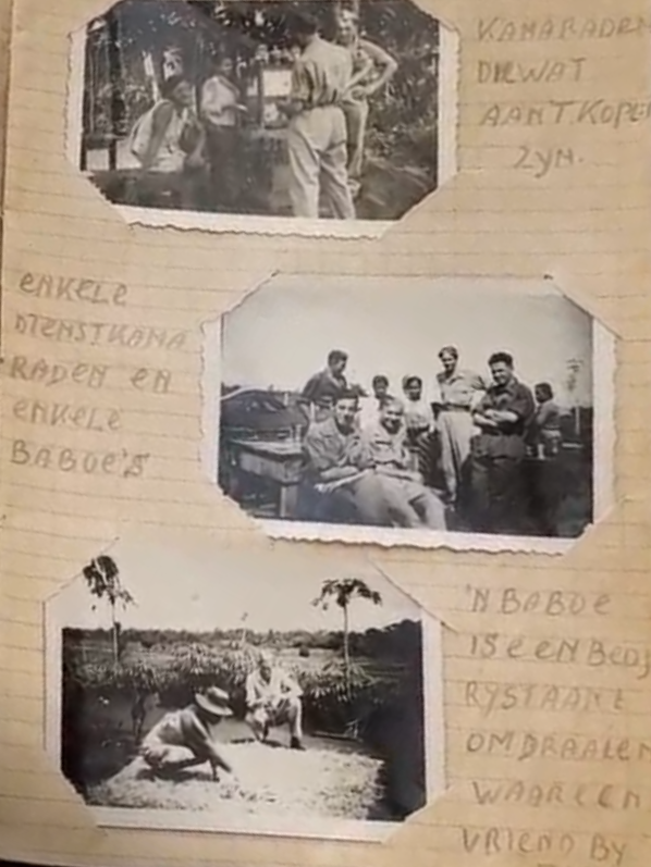 Het schriftje van Gerard dat door een familielid voor een schoolpresentatie is gebruikt. 