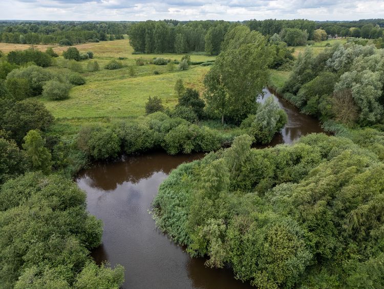 Dronefoto van de Rietmussen en de Dommel