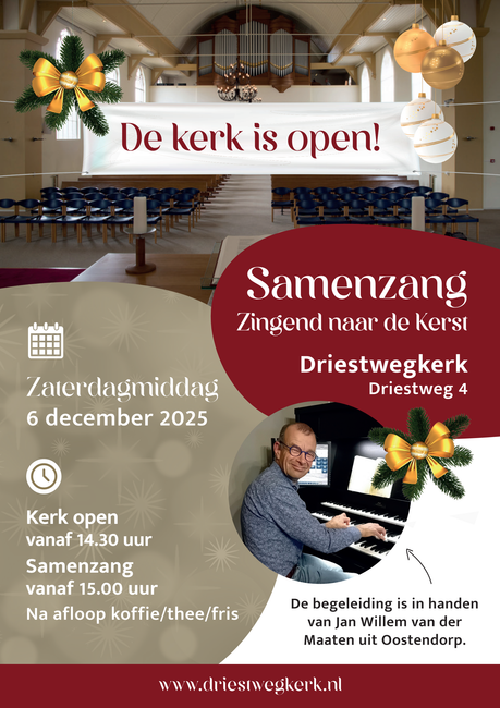 Samenzang Driestwegkerk poster