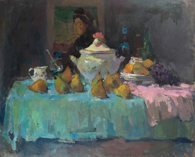 Hans Bayens, Stilleven met peren, 1990, olieverf op doek