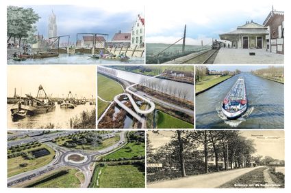 Collage met luchtfoto's