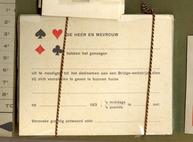 Foto van Bridgemuseum uitnodiging 1930