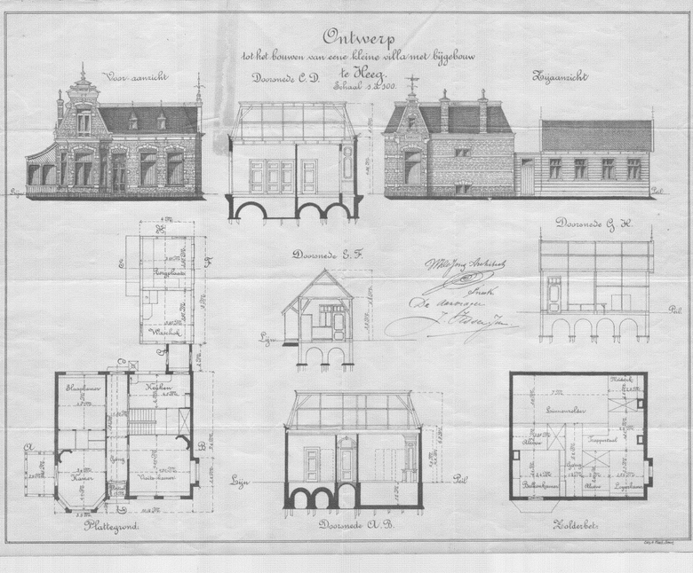 Bouwtekeningen Villa Romsicht Heeg