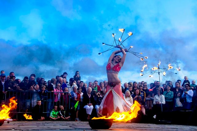 Cultuur aan zee op het strand