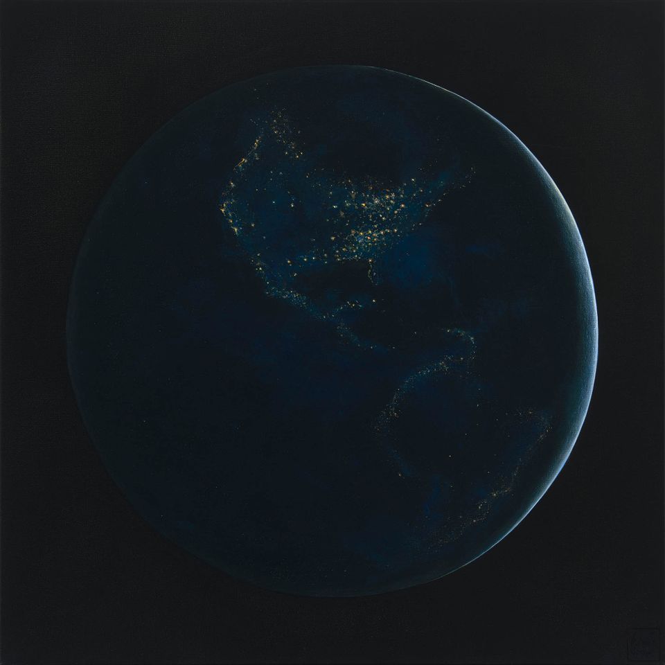 Olieverf op linnen, 100 x 100 cm