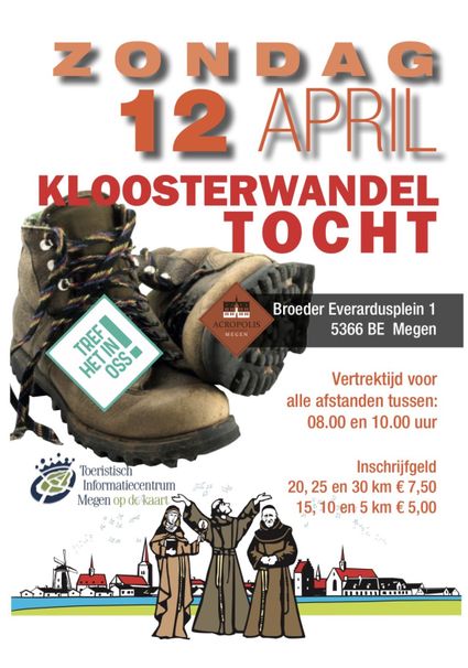 Poster kloosterwandeltocht op 12 april