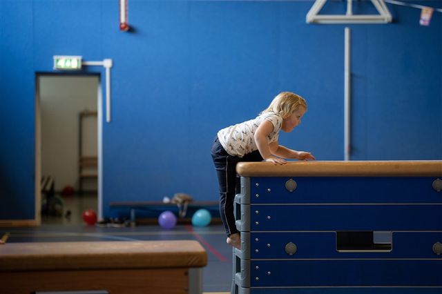 Peuters aan het spelen in gymzaal