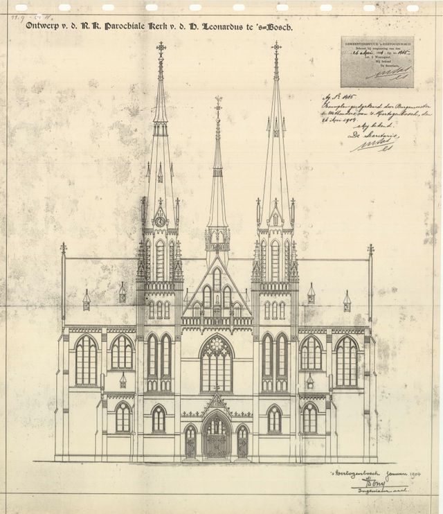 Ontwerp van de Leonarduskerk door Jules Dony (1904)