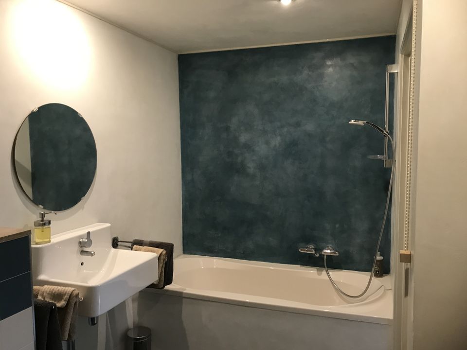 Bad, douche, toilet, wastafel