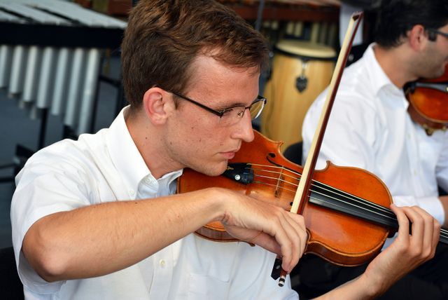 Violist in actie