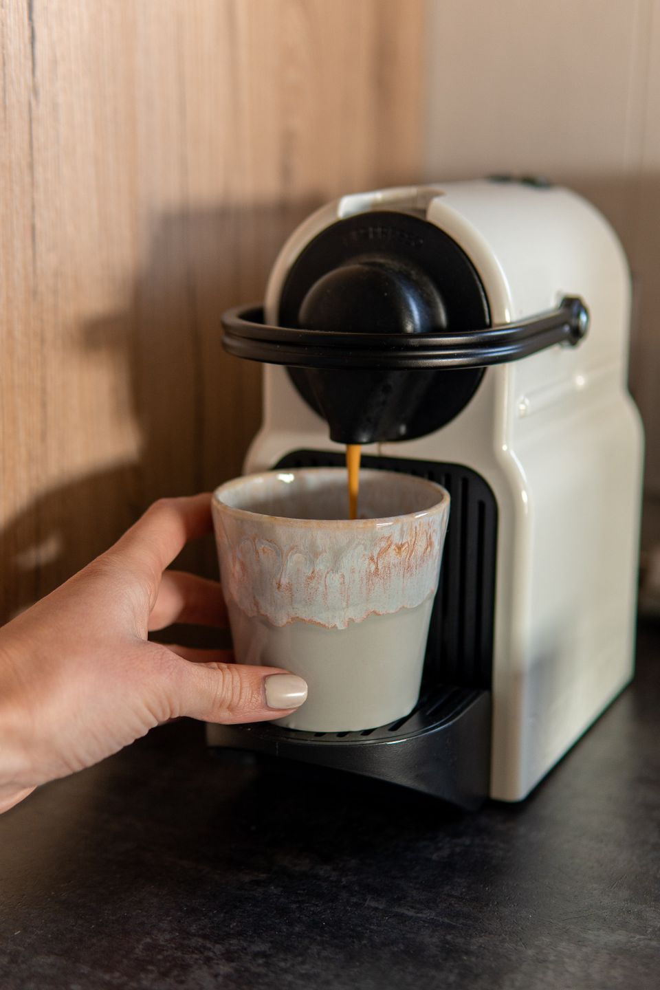 Nespresso-Maschine in einem 4-Personen-Chalet auf dem Camping De Wulp