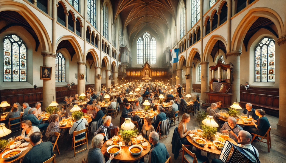 Mensen die stampot aan het eten zijn