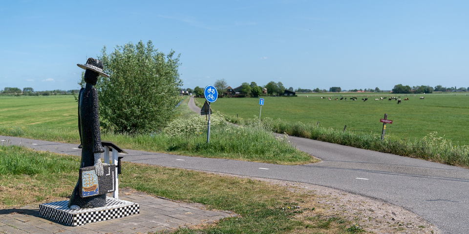 Fietspad in de polder van het Midden-Delfland
