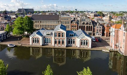 Aerial view of Webster campus in Leiden