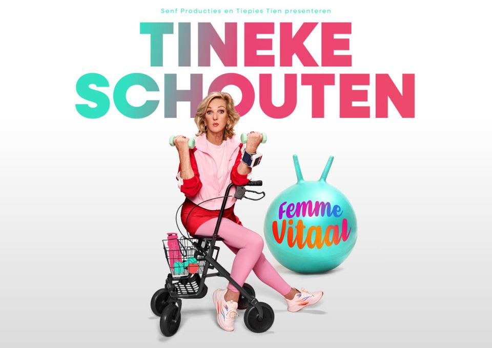 Tineke Schouten op een rollator