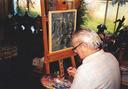 jopie huisman aan het schilderen