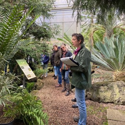 groep bezoekers krijgt uitleg van gids tijdens de rondleiding