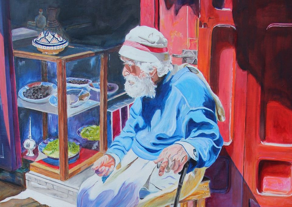 Schilderij van een man