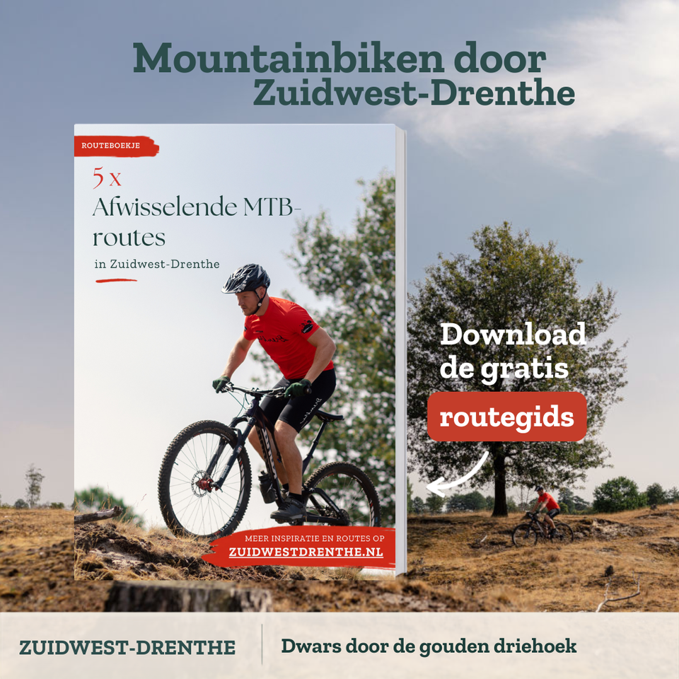 Gratis routeboekje met 5 mountainbike routes door Zuidwest-Drenthe