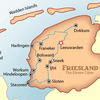 Kaartvan Friesland met de elf steden