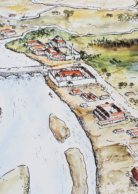 Drawing of Roman settlement Maastricht