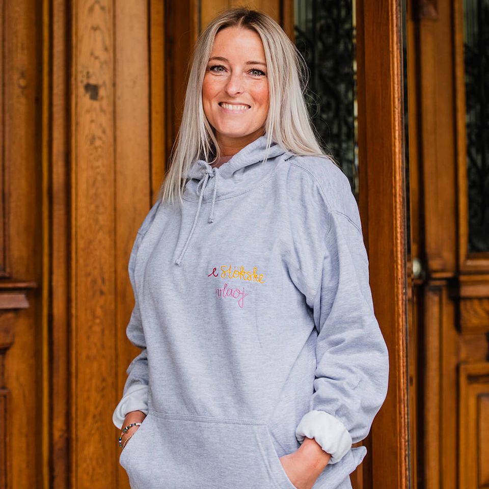 Kapuzenpulli stokske vlaoj grau Frau