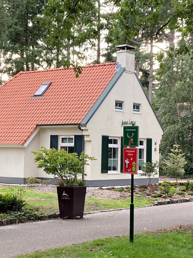 op het vakantiepark staat huisjes in boederijstijl