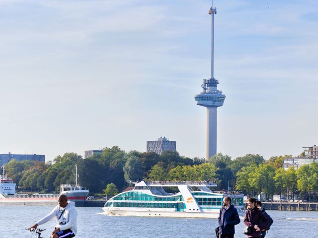 Zalmhaven met uitzicht op de Euromast in Rotterdam