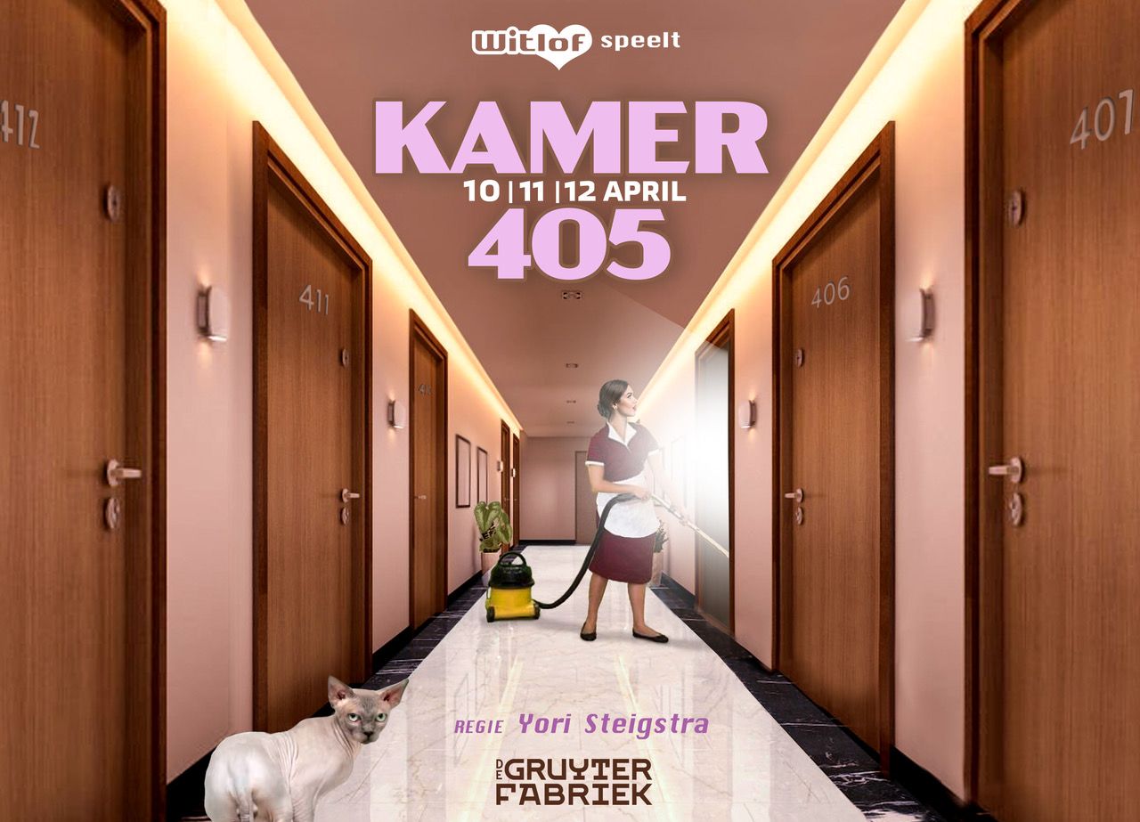 Affiche 'Kamer 405' Theatergroep Witlof
