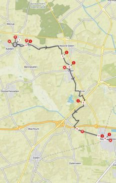 kaart van de route