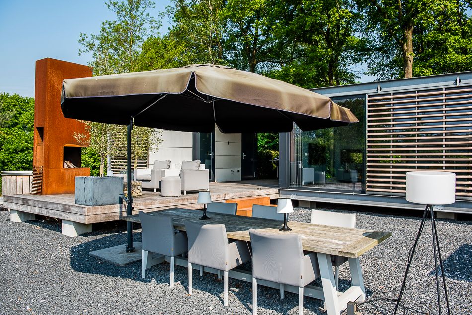 Het terras bij Vakantiehuis Bergvliet