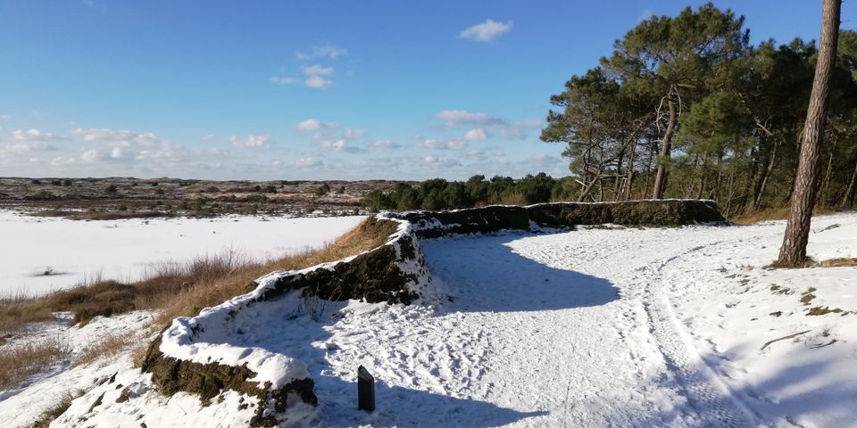 uitzichtspunt kooisplek in de sneeuw