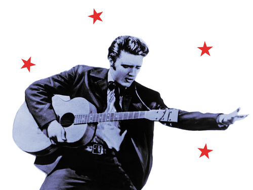 Een poster van Elvis Presley