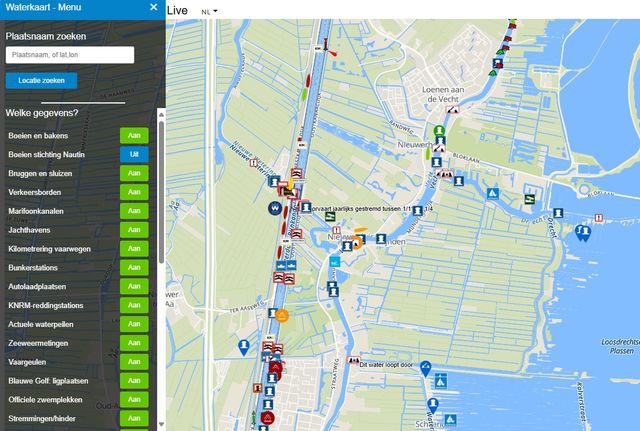 printscreen van waterkaart.net