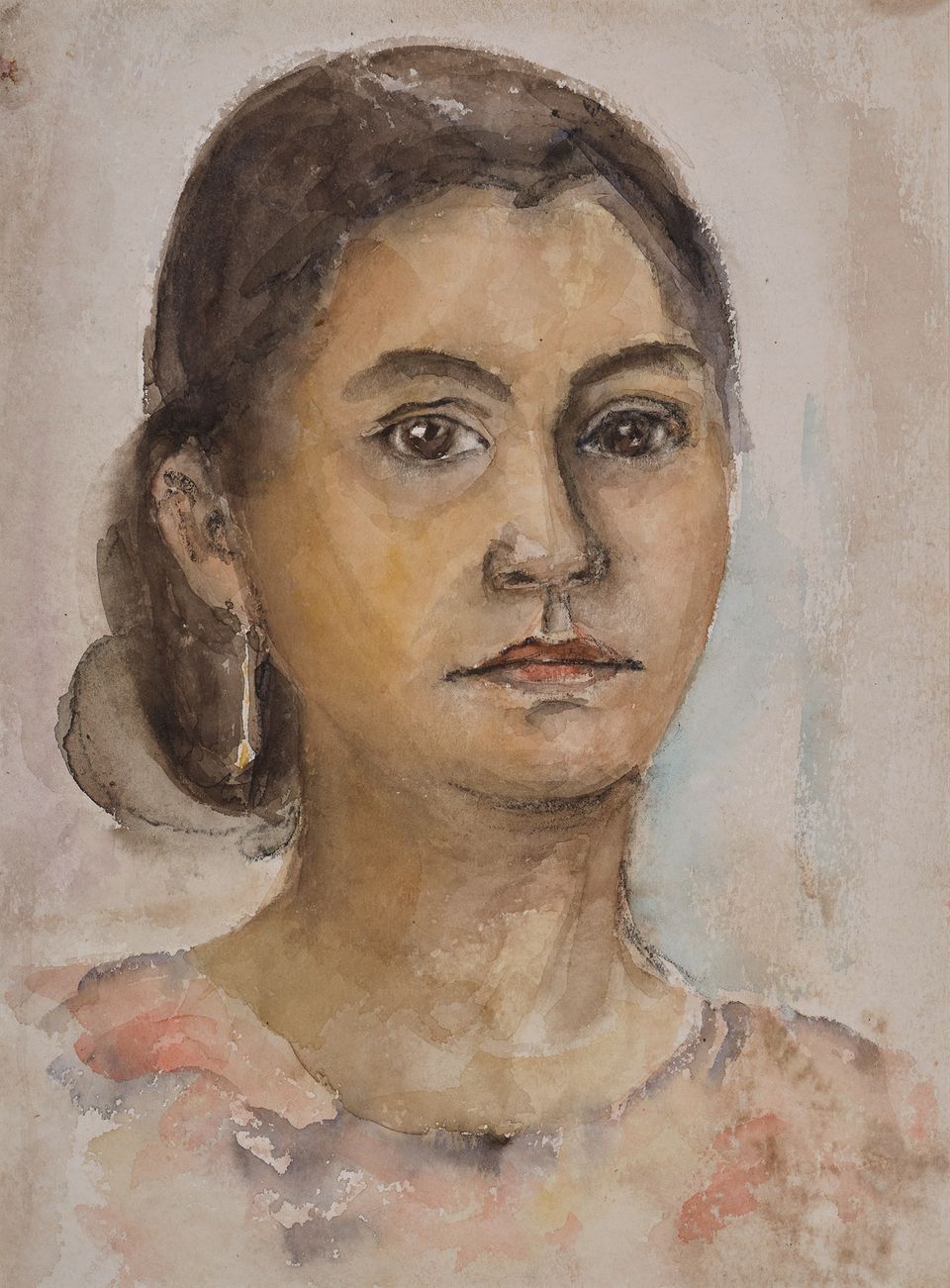 Nola Hatterman - Portret van een jonge vrouw - Aquarel