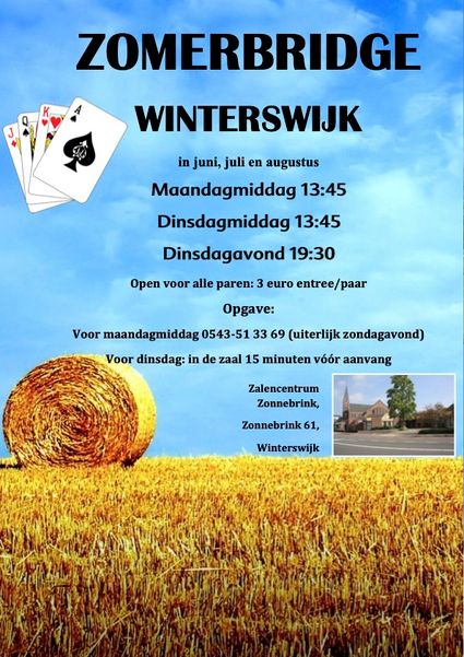 Zomerbridge | Bridgeclubs De Robber en De Eendracht