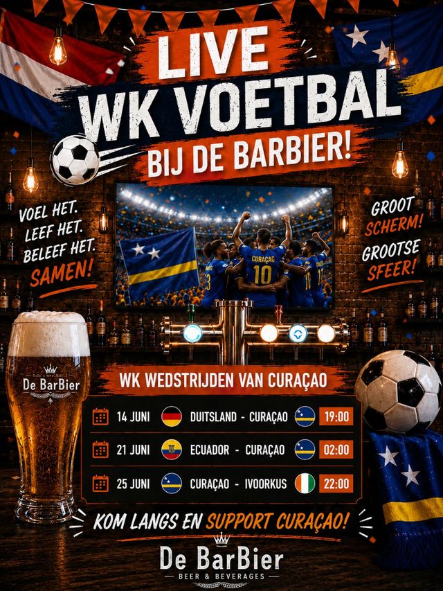 Poster van De Barbier met het speelschema curaçao